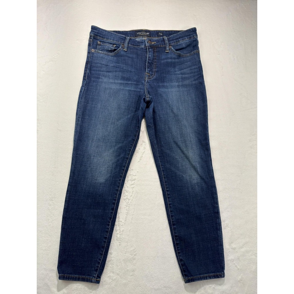 Lucky Brand Jeans Womens 10/30 Blue Ava Crop Mid Rise Slim Cropped Stretch Denim